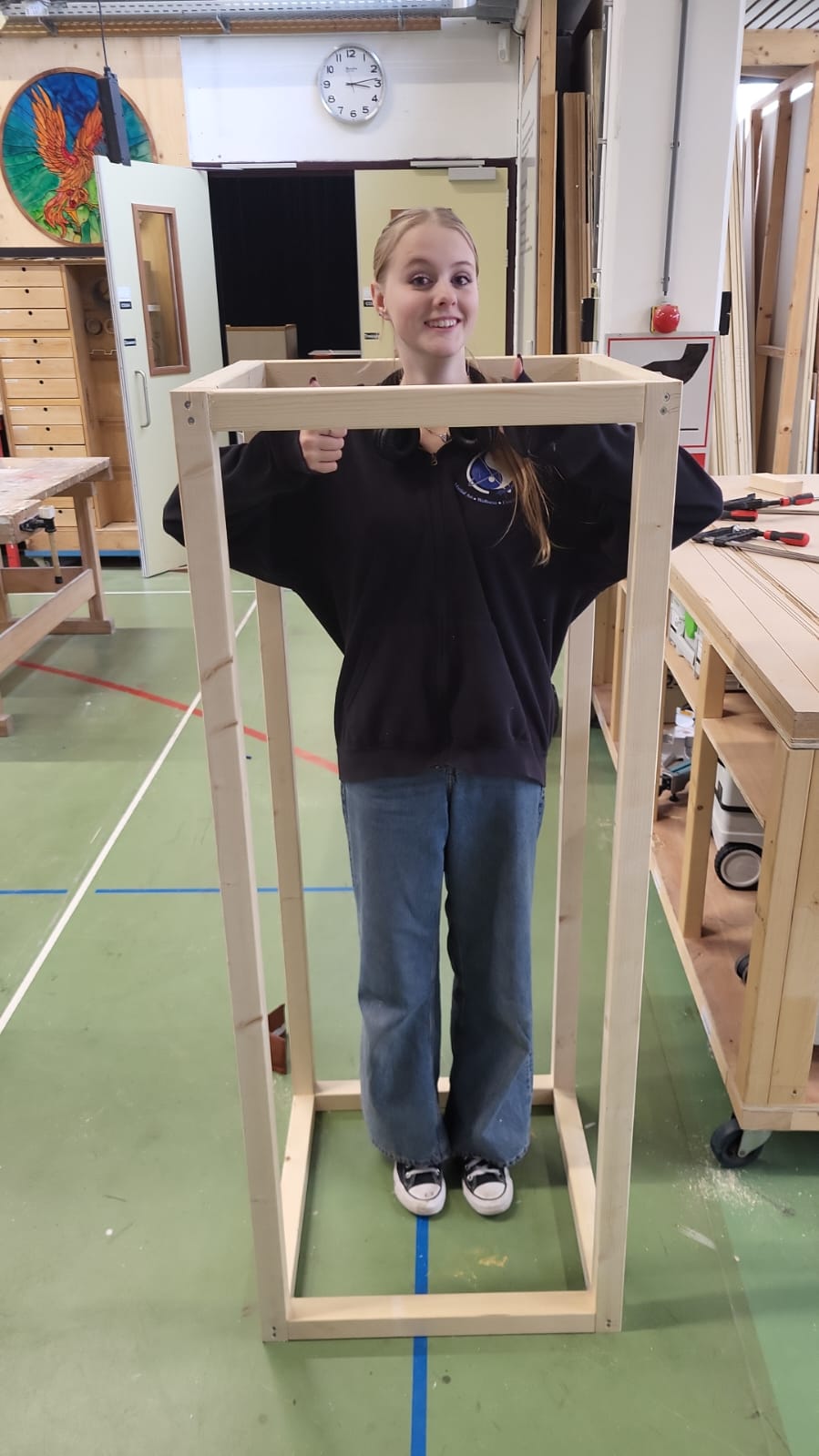 Freshly assembled Disco Trashbin frame