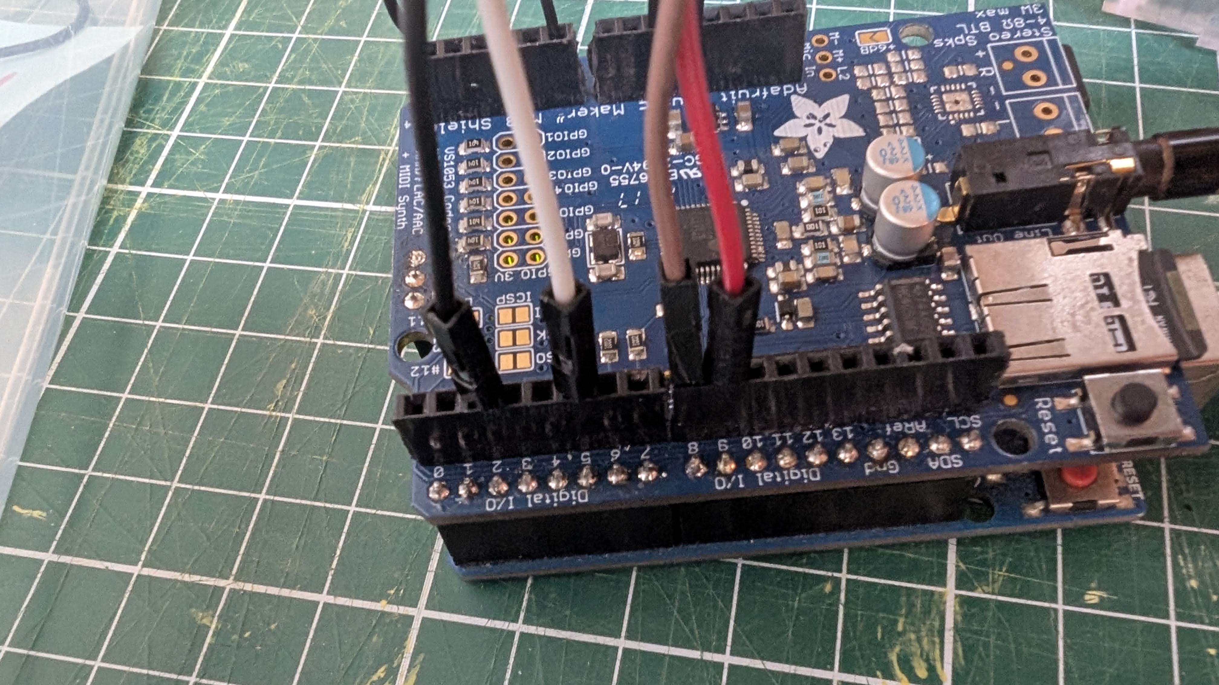 Adafruit Audio Shield test on the breadboard